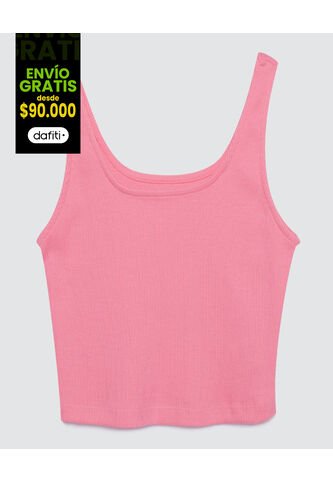 Crop Top Para Mujer Manga Sisa Color Fucsia Marca Ostu #40091824 Ostu