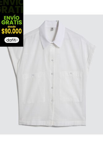 Camisa Para Mujer Manga Corta Color Crema Marca Ostu #40010193 Ostu