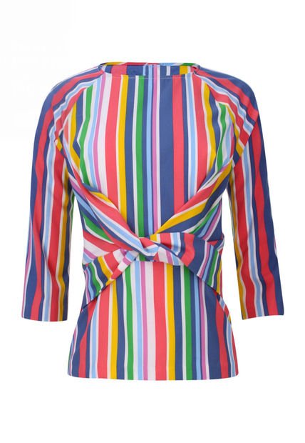 Blusa Para Mujer Manga 3/4 Color Azul  Marca Ostu #40120423