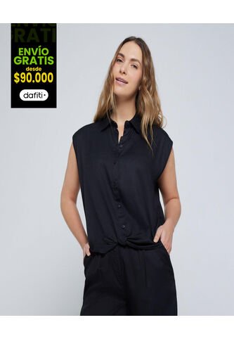 Camisa Para Mujer Manga Sisa Color Negro Marca Ostu #40010232 Ostu