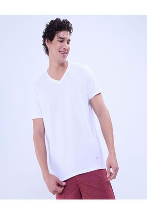 Camiseta Para Hombre Manga Corta Cuello V Color Blanco Marca Ostu #60091493