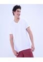 Camiseta Para Hombre Manga Corta Cuello V Color Blanco Marca Ostu #60091493 de Ostu