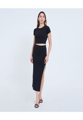 Falda Para Mujer Largo Color Negro Marca Ostu #40140169