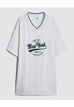 Camiseta Para Hombre Manga Corta Color Crema Marca Ostu #60091317