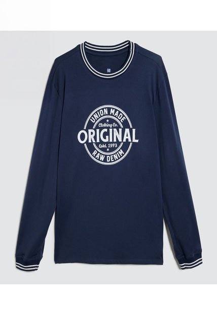 Camiseta Para Hombre Manga Larga Color Azul  Marca Ostu #60091313