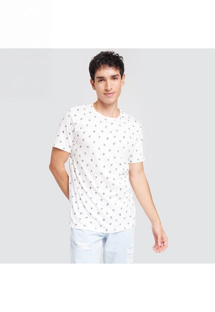 Camiseta Para Hombre Manga Corta Color Beige Marca Ostu #60090796