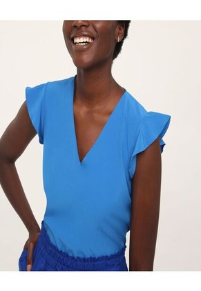 Blusa Mujer Ostu M/C Azul Poliéster 40120719-75168