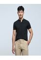 Polo Para Hombre Cuello Mao Sin Bolsillo Color Negro Marca Ostu #60110611 de Ostu