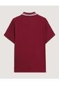Polo  Para Hombre Cuello Tejido Sin Bolsillo Color Vino Marca Ostu #60110902 de Ostu