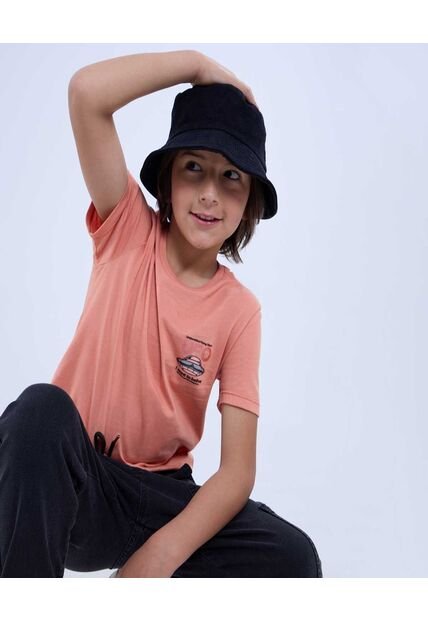 Camiseta Para Niño Manga Corta Color Naranja Marca Ostu #80090228