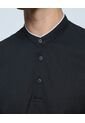 Polo Para Hombre Cuello Mao Sin Bolsillo Color Negro Marca Ostu #60110611 de Ostu