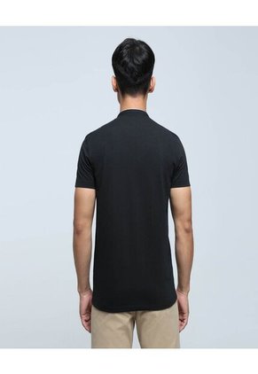 Polo Para Hombre Cuello Mao Sin Bolsillo Color Negro Marca Ostu #60110611