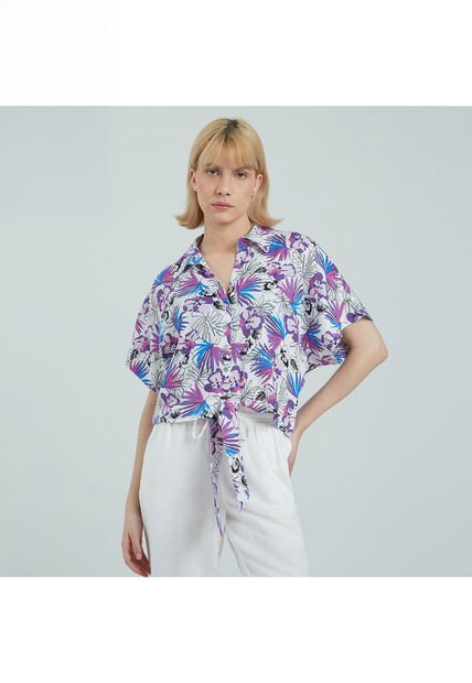 Camisa Para Mujer Manga Corta Color Blanco Marca Ostu #40010147