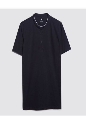 Polo Para Hombre Cuello Mao Sin Bolsillo Color Negro Marca Ostu #60110611