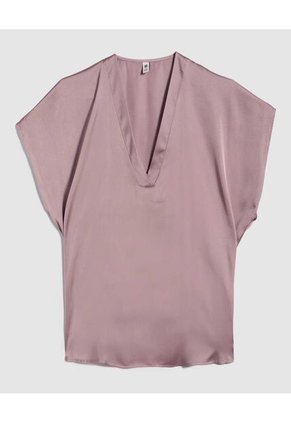 Blusa Para Mujer Manga Corta Color Café Marca Ostu #40121049