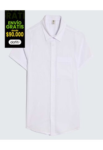Camisa Para Niña Manga Corta Color Blanco Marca Ostu #90010012 Ostu