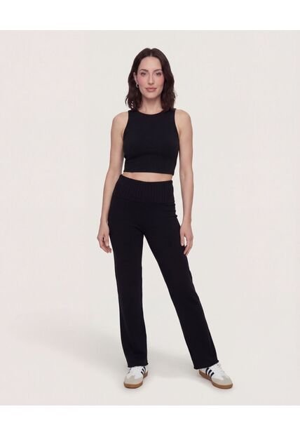 Top  Para Mujer Cuello Redondo Color Negro Marca Ostu #40228213