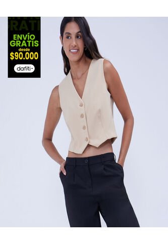 Chaleco Para Mujer  Color Arena Marca Ostu #40250016 Ostu