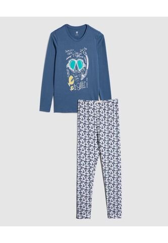 Pijama Para Niño M/L P/L Color Blanco Marca Ostu #80040094 Ostu