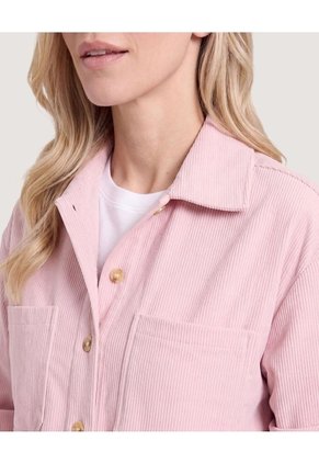 Chaqueta Sobrecamisa Pana Para Mujer Rosa Ostu