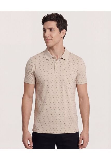 Polo  Para Hombre Cuello Tejido Con Bolsillo Color Beige Marca Ostu #60110872