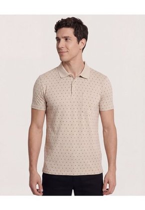 Polo Para Hombre Cuello Tejido Con Bolsillo Color Beige Marca Ostu #60110872