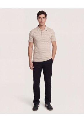 Polo Para Hombre Cuello Tejido Con Bolsillo Color Beige Marca Ostu #60110872