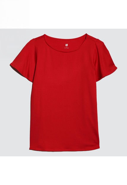 Camiseta Para Mujer Manga Corta Color Rojo Marca Ostu #40091970
