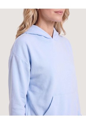 Hoodie Unicolor  Para Mujer Celeste Ostu