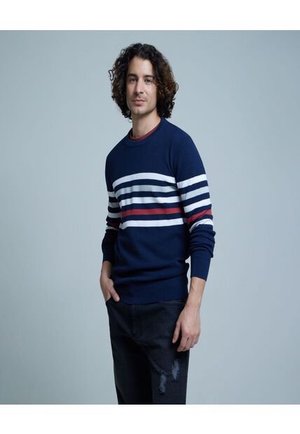 Saco Para Hombre Cuello Redondo Color Azul  Marca Ostu #60330035