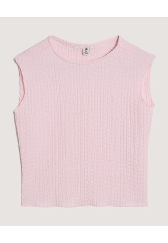 Camiseta Manga Sisa Texturizada  Infantil Niña Rosa Ostu Ostu
