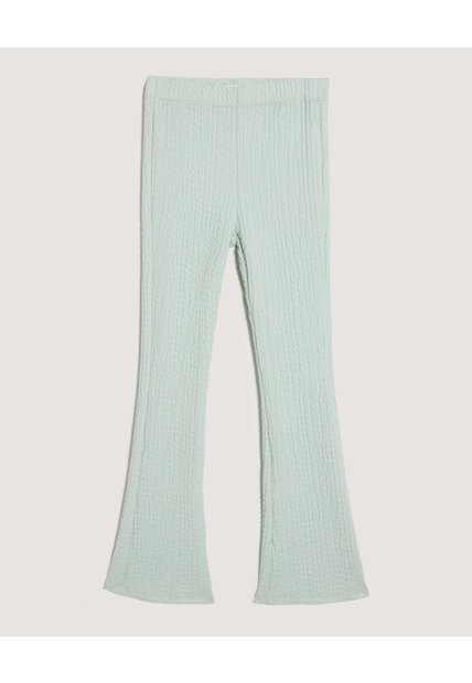 Pantalón Flare Texturizado Para Niña  Infantil Niña Verde Ostu