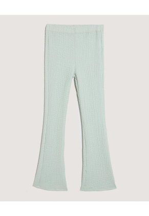 Pantalón Flare Texturizado Para Niña Infantil Niña Verde Ostu