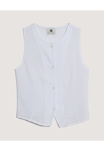 Chaleco  Para Mujer Plano Color Blanco Marca Ostu #40250037 Ostu