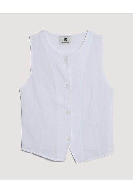 Chaleco  Para Mujer Plano Color Blanco Marca Ostu #40250037