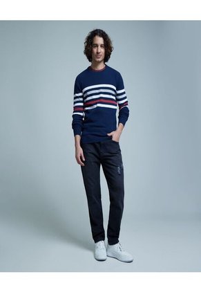 Saco Para Hombre Cuello Redondo Color Azul  Marca Ostu #60330035