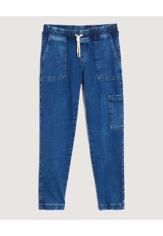 Jogger Cargo Tono Medio  Infantil Niño Azul Ostu Ostu