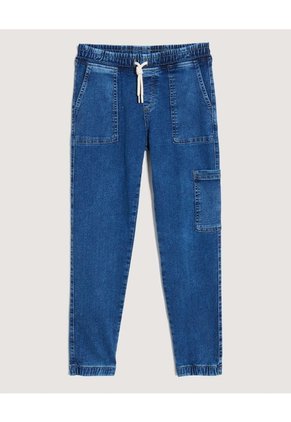 Jogger Cargo Tono Medio Infantil Niño Azul Ostu