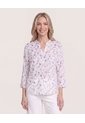 Blusa Basica Manga ¾  Para Mujer Lila Ostu de Ostu
