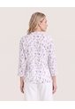 Blusa Basica Manga ¾  Para Mujer Lila Ostu de Ostu