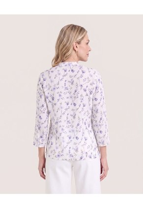Blusa Basica Manga ¾ Para Mujer Lila Ostu