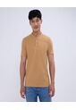 Polo Para Hombre Cuello Mao Sin Bolsillo Color Camel Marca Ostu #60110720 de Ostu