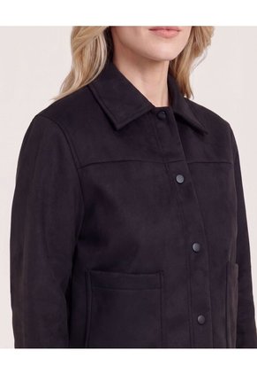 Chaqueta Con Bolsillos  Para Mujer Negro Ostu