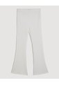Pantalón Flare Texturizado Para Niña  Infantil Niña Crema Ostu de Ostu