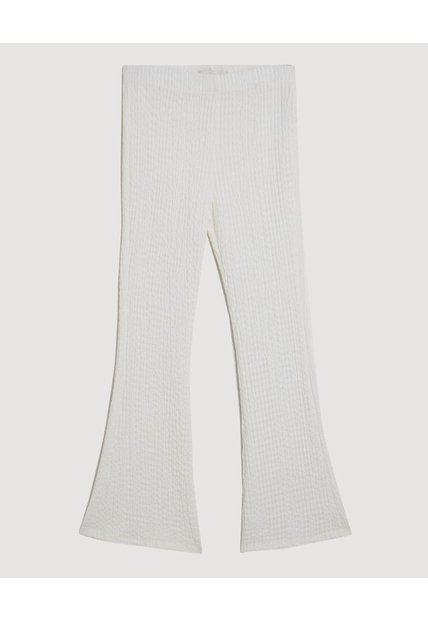 Pantalón Flare Texturizado Para Niña  Infantil Niña Crema Ostu