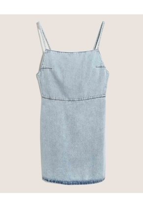 Vestido Corto Denim Tiras Delgadas Para Mujer Azul Ostu
