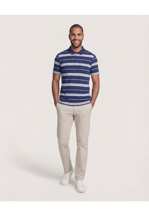 Polo  Para Hombre Cuello Tejido Con Bolsillo Color Azul Marca Ostu #60110897