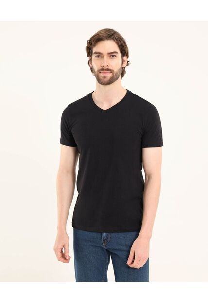 Camiseta Para Hombre Manga Corta Color Negro Marca Ostu #60091036