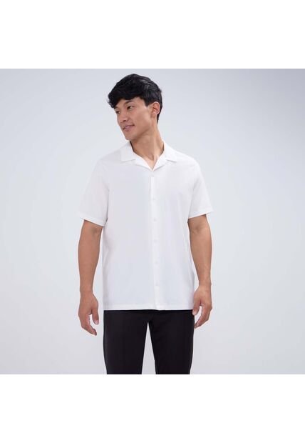 Camisa Para Hombre Manga Corta Sin Bolsillo Color Crema Marca Ostu #60010767