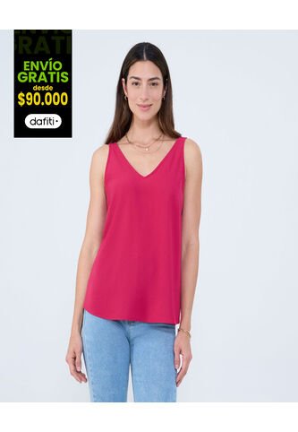 Blusa Para Mujer Manga Sisa Color Rosado Neon Marca Ostu #40121113 Ostu